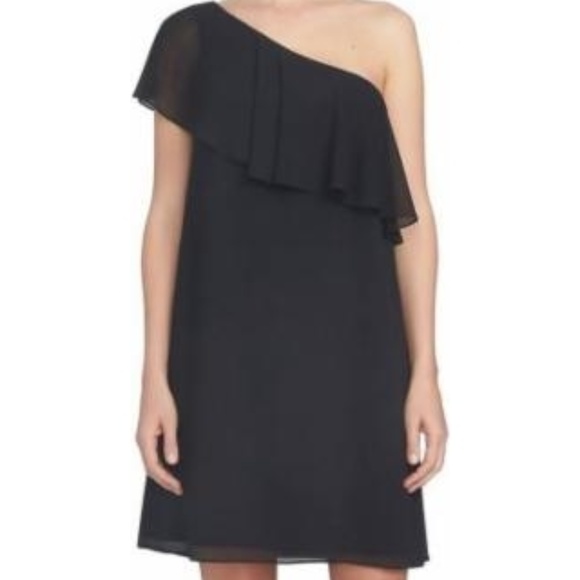 CeCe Dresses & Skirts - NWT Cece one shoulder ruffle black cocktail dress